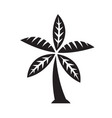 black coconut tree icon vector image vector image