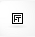 logo - monogram letter f and t - abstract style vector image vector image