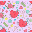 seamless pattern mannequin sewing accessories vector image