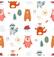 cute scandinavian pattern nordic wild animal vector image