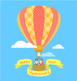 couple in love on a hot air balloon vector image