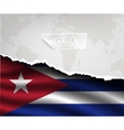 paper with hole and shadows cuba flag vector image vector image