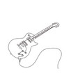 continuous one line drawing of electric guitar vector image