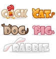 funny cute animal text name vector image vector image