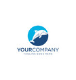 waves and jumping dolphin logo design vector image