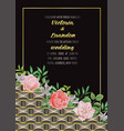 wedding invitation with geometric elements vector image