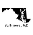 1302 baltimore md on maryland state map vector image