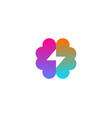 abstract gradient brain with lightning logo design vector image