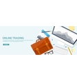 flat background market trade vector image