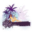 palms girl vector image