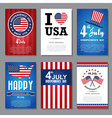 set of greeting card independent day vector image vector image