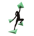 woman climbs climbing wall vector image