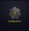 letter b logo design with floral element vector image