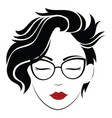 portrait a girl with glasses head vector image