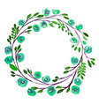 blue flower watercolor wreath for beautiful design vector image