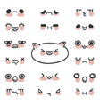 hand drawn kawaii face vector image