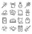 line magic icons set outlie vector image