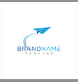 modern paper plane logo template vector image