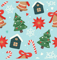 christmas pattern cute seasonal elements vector image
