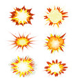 comic book explosion bombs and blast set vector image