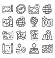 line map and geo-location icons set vector image vector image