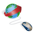 mouse and arrow globe vector image
