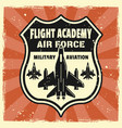 military aviation emblem badge label vector image