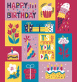 modern happy birthday concept elements vector image