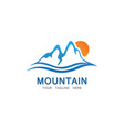 mountain and sun logo business template vector image vector image
