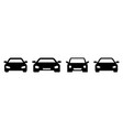 car icon set automobile silhouette front view vector image