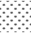 pattern with cute black cat heads vector image vector image