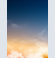 sunset sky in evening with orange yellow vector image