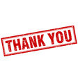 thank you red square grunge stamp on white vector image