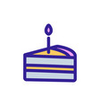a piece cake icon isolated contour vector image