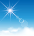 blue sky with sunlight and clouds vector image vector image