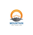 mountain and sun logo business template vector image vector image