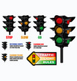 set of traffic light rules sign vector image