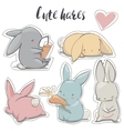set with cartoon hares vector image vector image