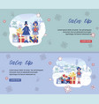 christmas sales up banners set design templates vector image