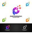 abstract camera photography logo vector image