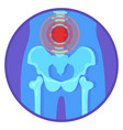 back bone pain spine ache round icon vector image vector image