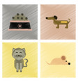 assembly flat shading style icons pets vector image vector image