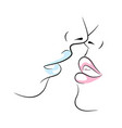 kissing love boy girl man woman vector image