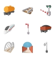 electrical train icons set cartoon style vector image vector image