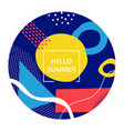 hello summer bright social media poster template vector image