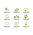 set of medical healthcare stethoscope cross logo vector image