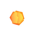 abstract orange geometric shape human face vector image