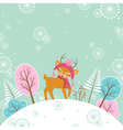 cute winter deer vector image vector image