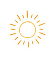 doodle sun sketch hand drawn cute vector image