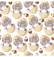 easter bunny with long ears sitting in egg vector image